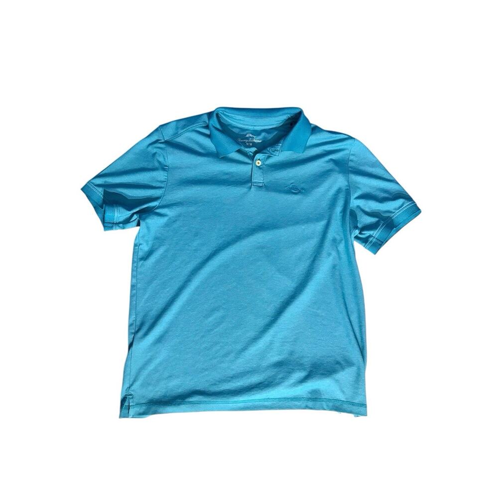Tommy Bahama Polo Shirt Mens Size M Blue Emfielder Golf Island School Tech Work